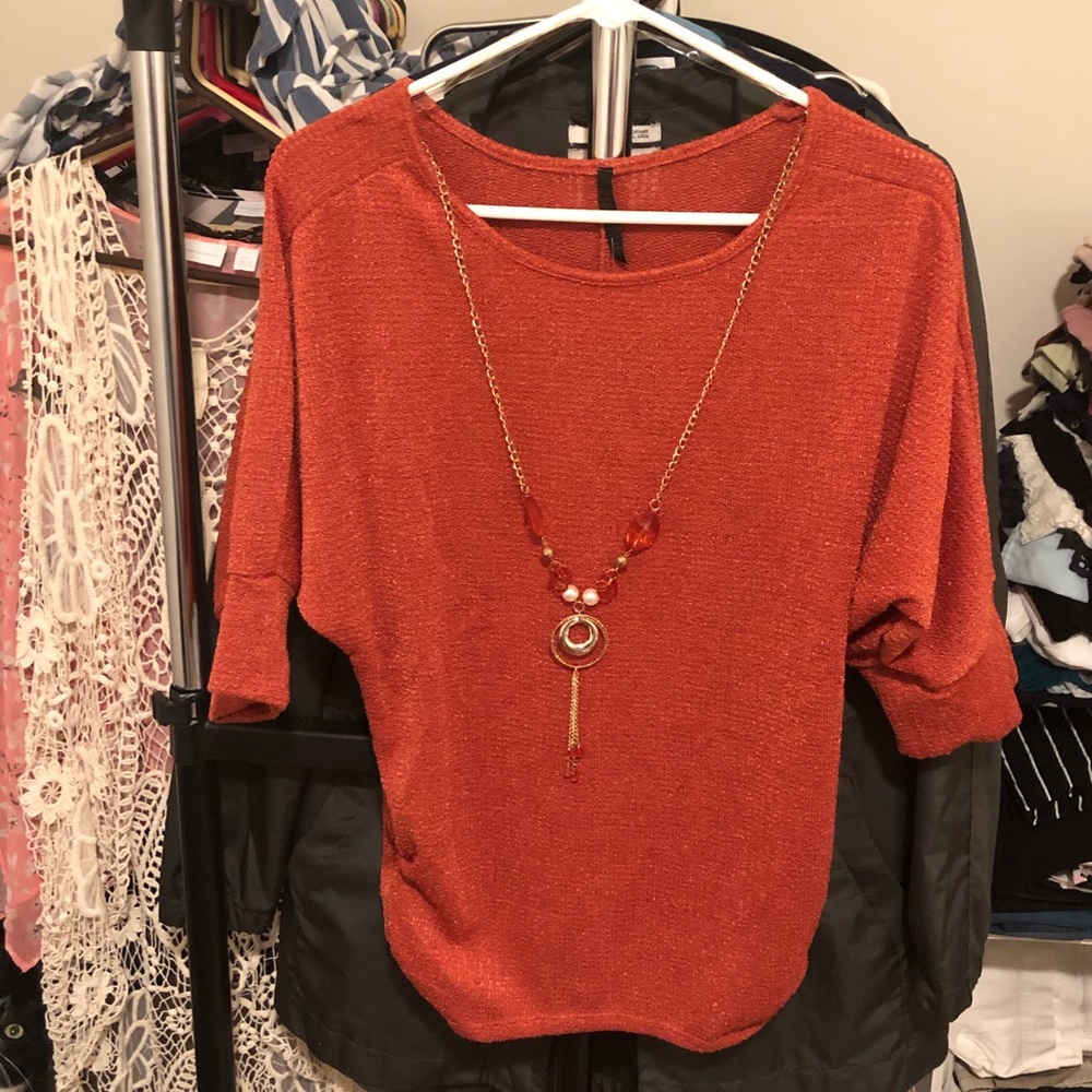 Ashley Blue Shirt and Necklace
